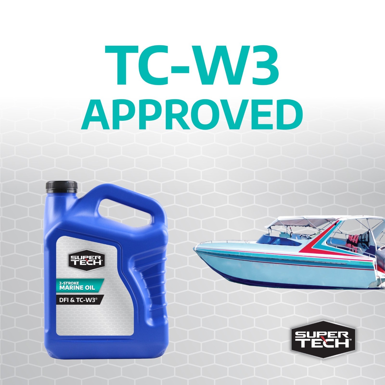 3 Pack Super Tech TC-W3 Outboard 2 Cycle Engine Oil, 1 Gallon