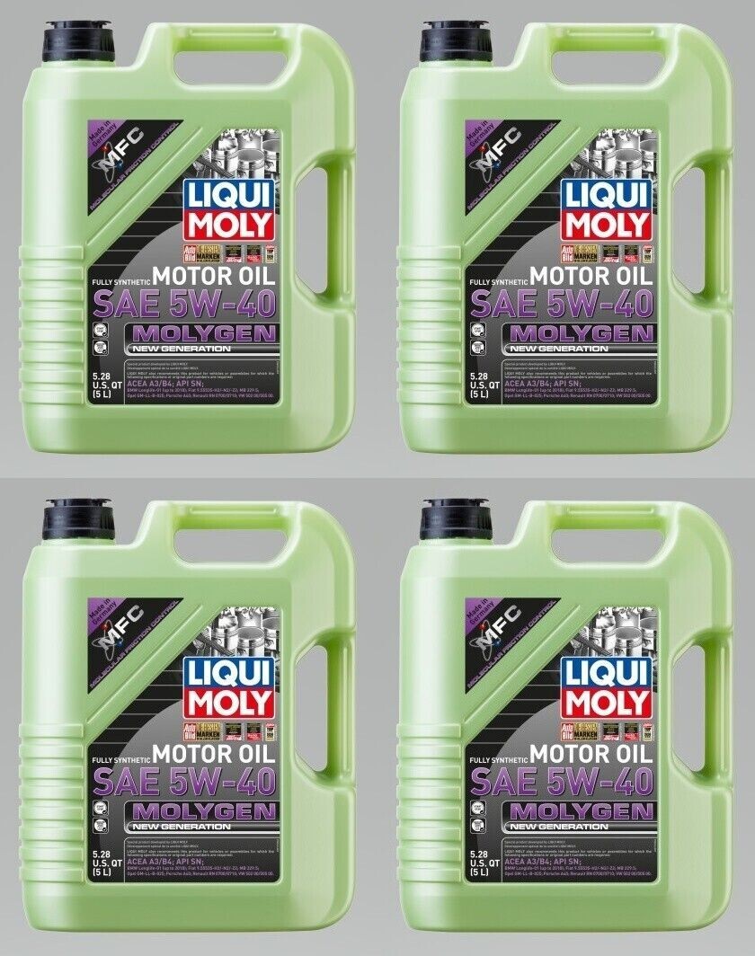Liqui Moly Molygen New Generation SAE 5W-40 Synthetic Motor Oil Set of 4 5L