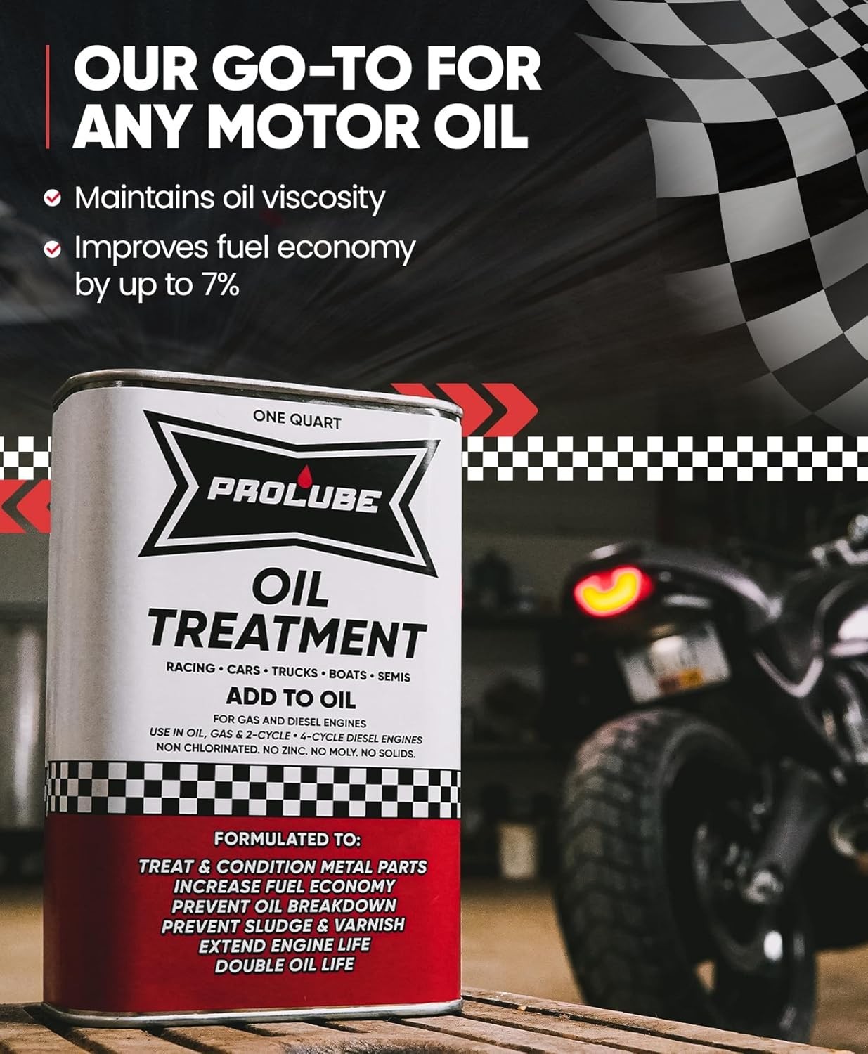 Prolube Engine Oil Treatment 1 Qt Oil Additive for Gas & Diesel Engines
