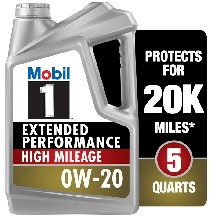 Mobil 1 Extended Performance High Mileage Full Synthetic Motor Oil 0W-20, 5Quart