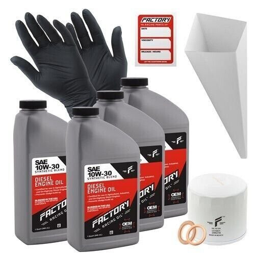 Factory Racing Parts 10W-30 Synthetic Blend 4 Quart Oil Change Kit for Kubota