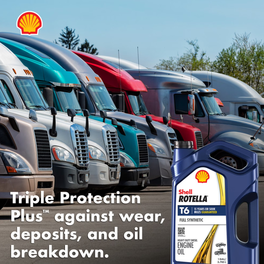 Shell Rotella T6 Full Synthetic 15W-40 Diesel Engine Oil, 1 Gallon