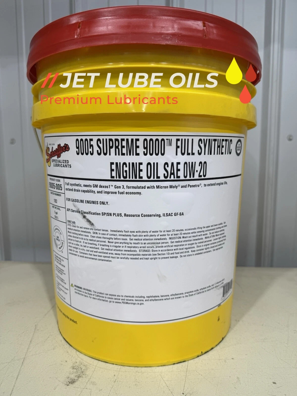 Schaeffer’s Supreme 9005 0w-20 Full Synthetic Engine Oil 5 Gallon Pail