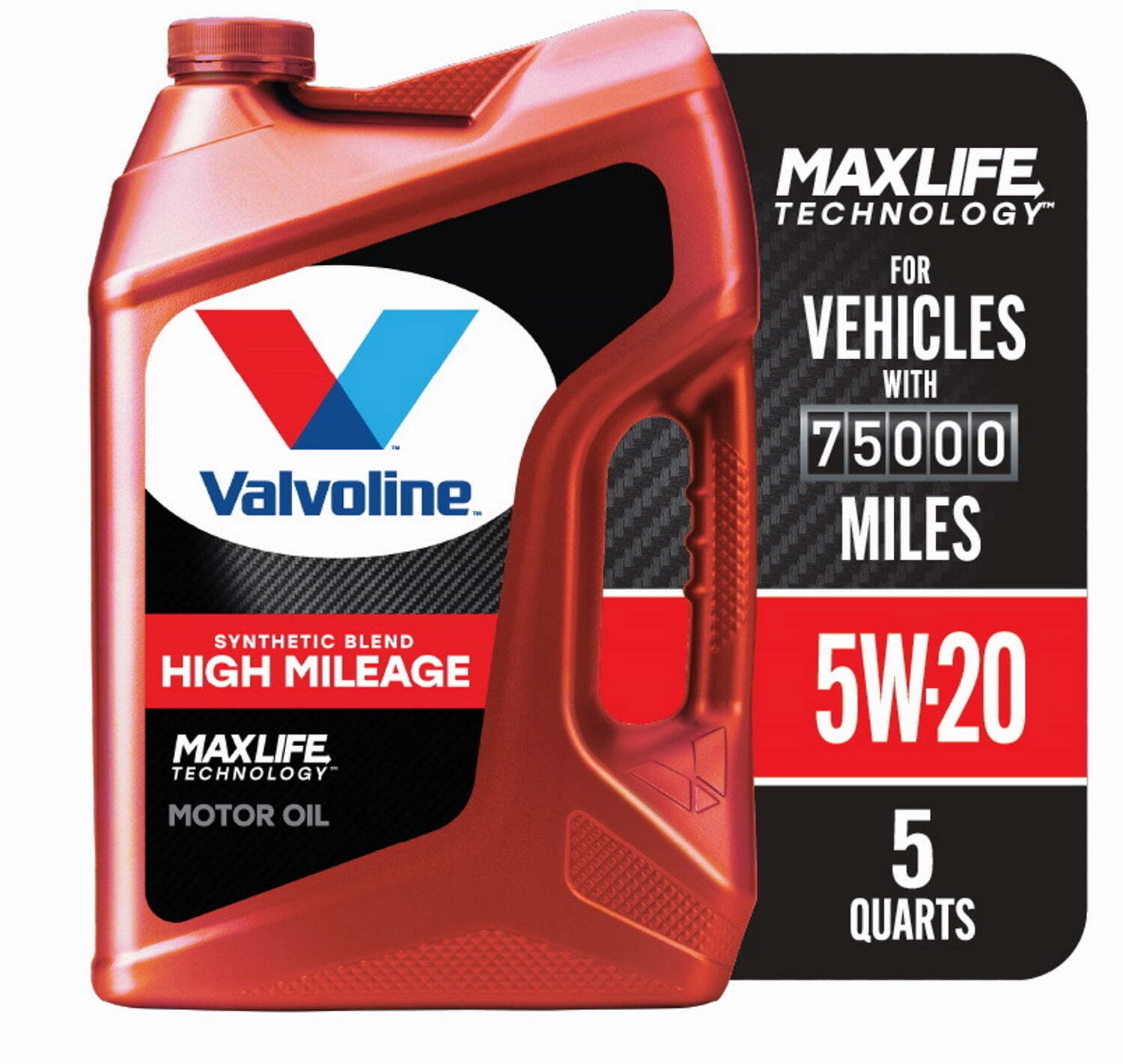 Valvoline High Mileage MaxLife 5W-20 Synthetic Blend Motor Oil 5 QT Motor Oil