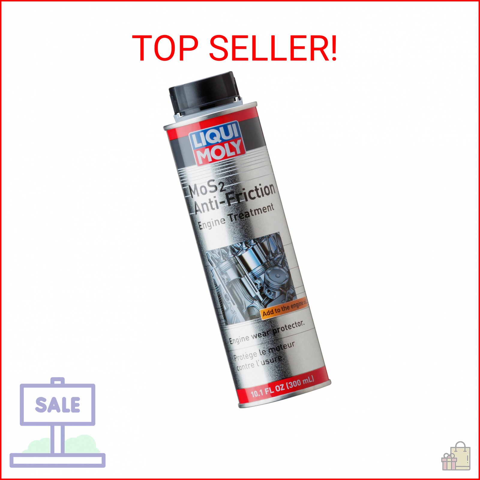 Liqui Moly MoS2 Anti-Friction Engine Treatment | 300 ml | Oil additive | SKU: 20