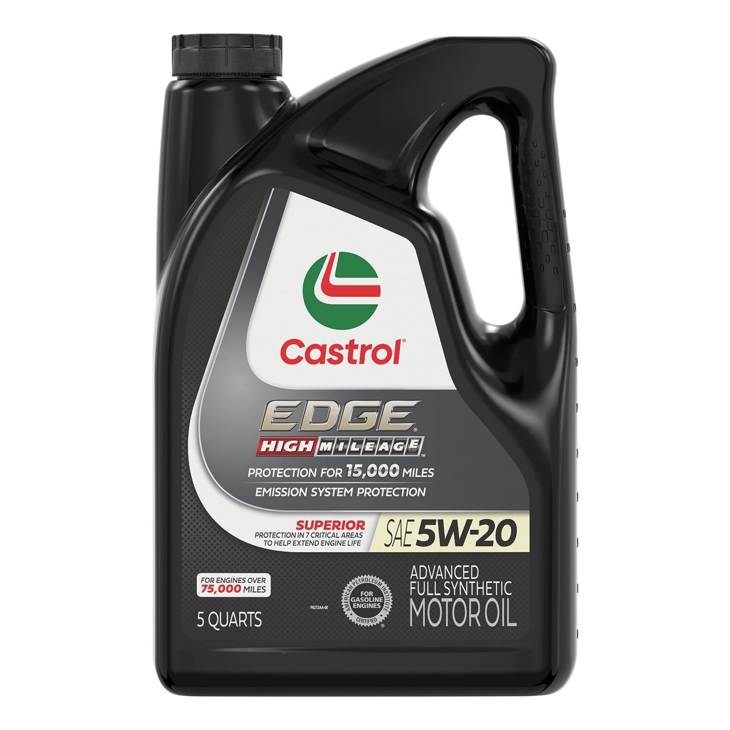 Castrol EDGE High Mileage 5W-20 Advanced Full Synthetic Motor 5 Quarts, Amber