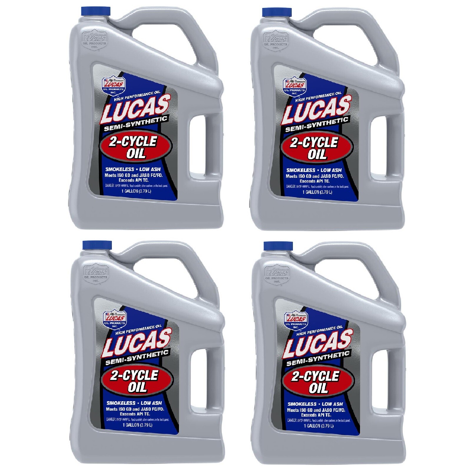 Lucas Oil Semi-Synthetic High Performance 2-Cycle Oil 1 Gallon Bottle Set of 4