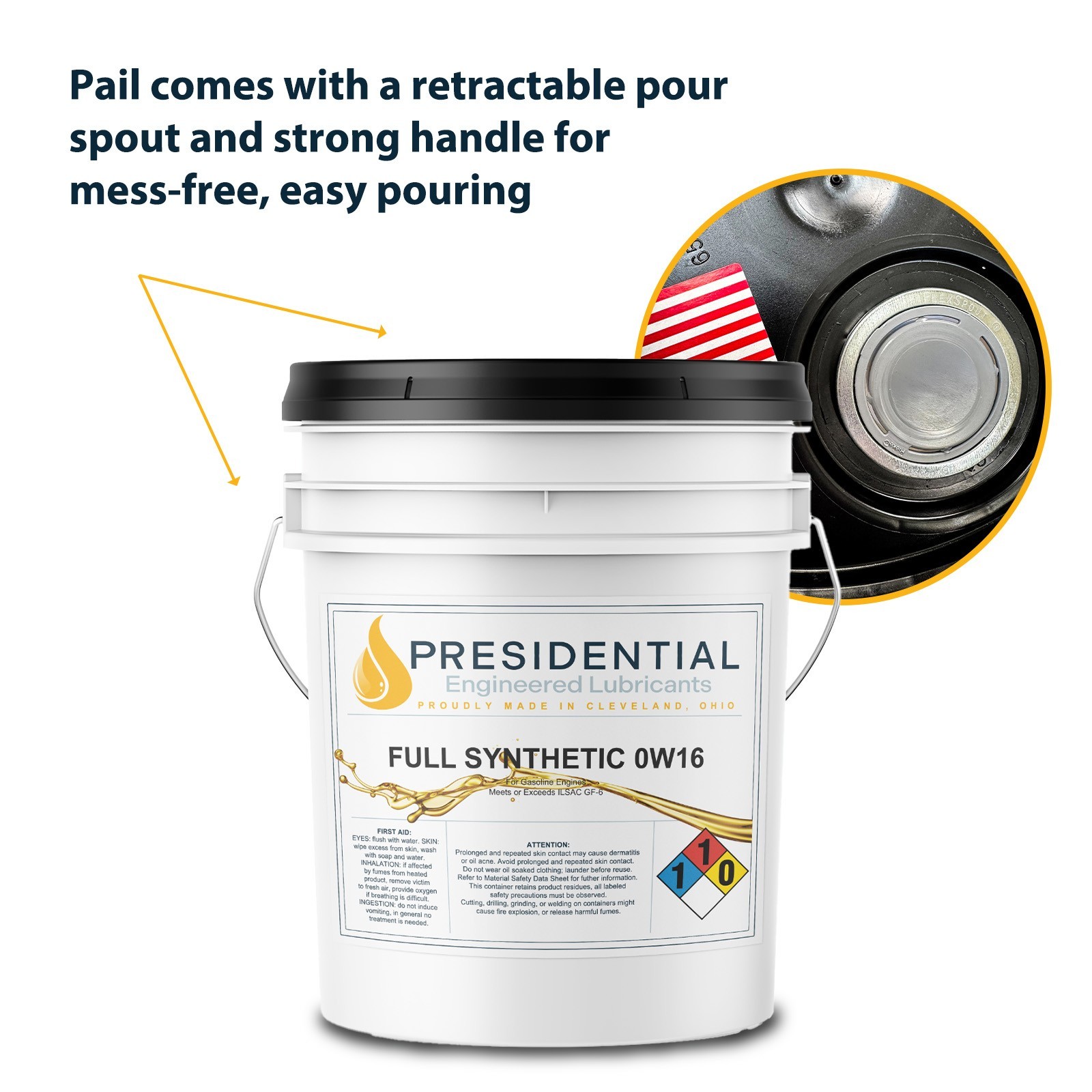 Presidential 0W16 Full Synthetic Motor Oil – Increased Fuel Economy – 5 Gal