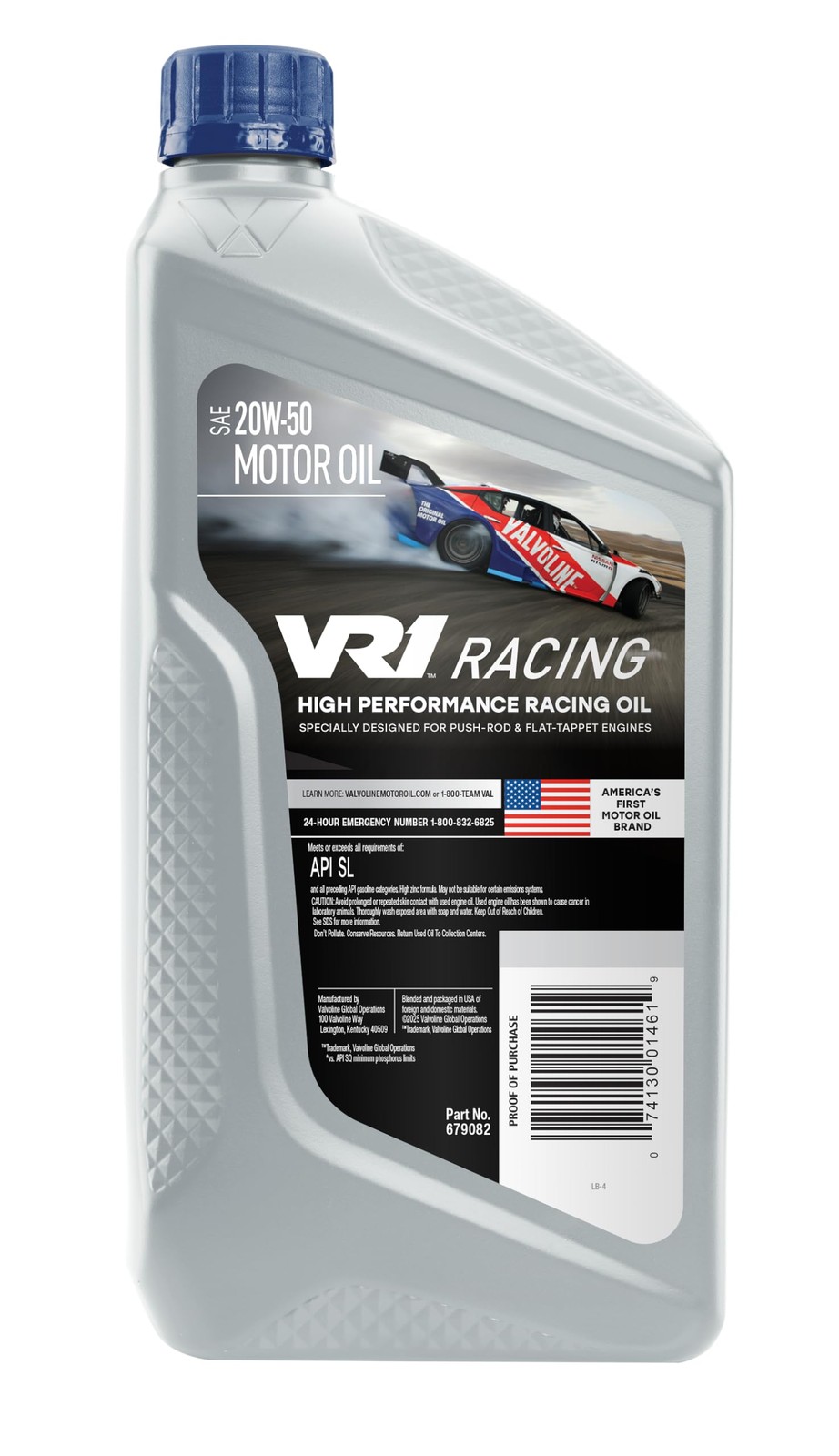 Valvoline VR1 Racing Synthetic SAE 20W50 Motor Oil 1 QT, Case of 6