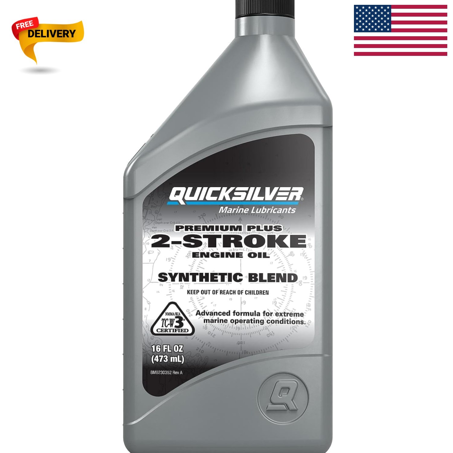 16oz Synthetic Blend 2-Stroke Oil for High-Performance Outboard Engines
