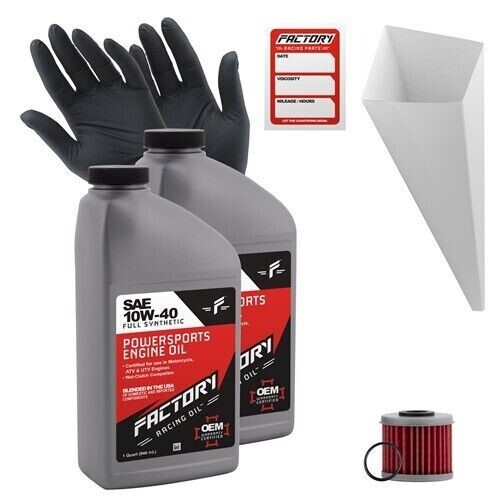 Factory Racing Parts 10W40 2Qt Oil Change Kit Fits Honda CRF450L 2019-2023