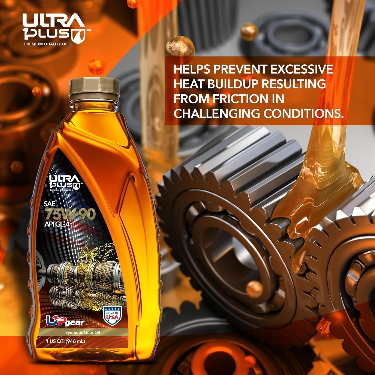 SAE 75W-90 Full Synthetic Gear Oil API GL-4 3 Quarts | Advanced synthetic tra…