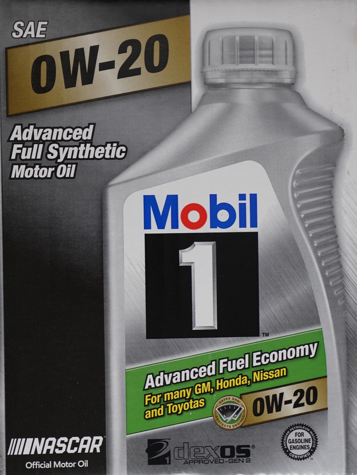 Mobil 1 Advanced Full-Synthetic Motor Oil 0W-20, Single Quart (946 mL) Bottles