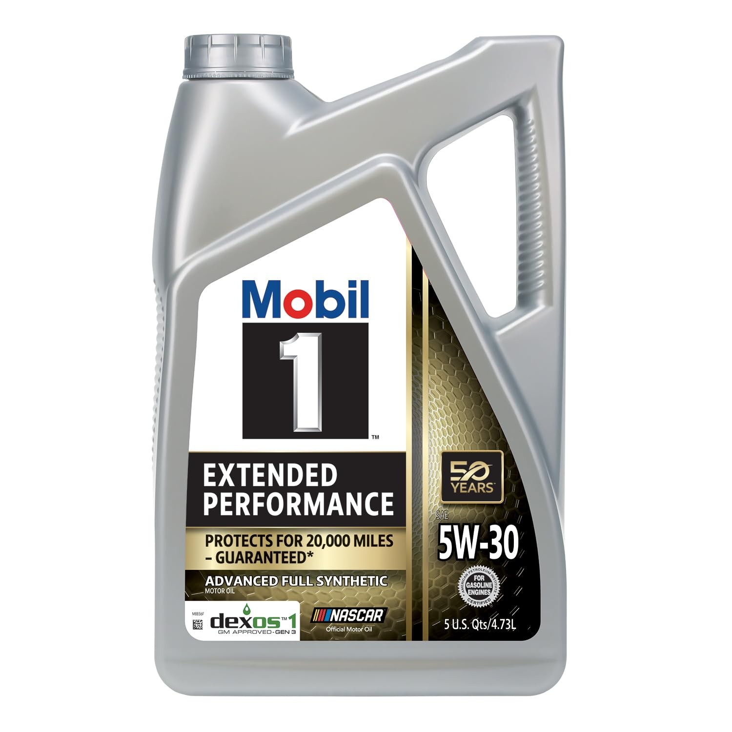 Mobil 1 Extended Performance Full Synthetic Motor Oil 5W-30, 5 5 Quart, Gray