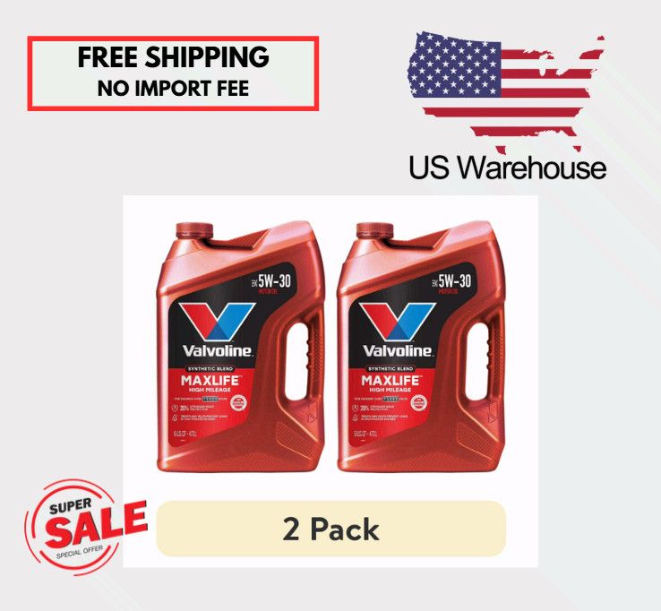 SALE (2 Pack) Valvoline MaxLife High Mileage 5W-30 Synthetic Blend Motor Oil, 5Q