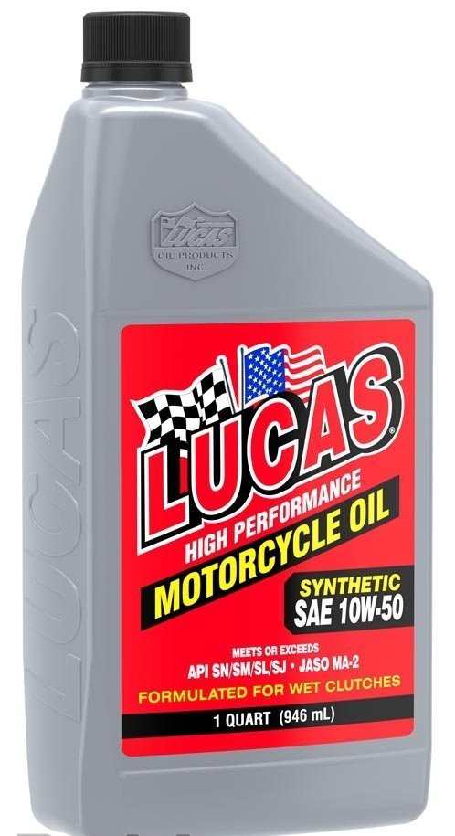 10 PACK- LUCAS OIL 10716 High Performance Synthetic Motorcycle Oil; 10W-50; 1 Qt