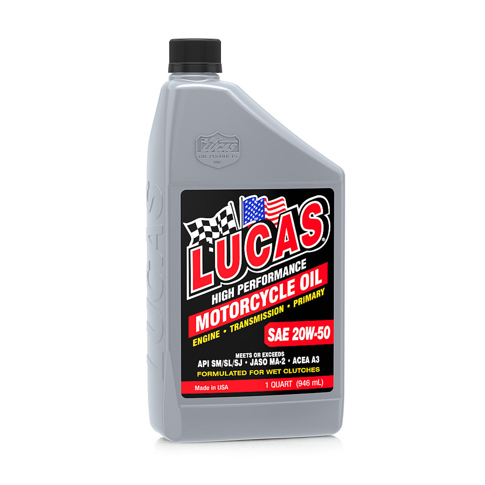 Lucas Oil 10700 SAE 20W-50 Primary Motorcycle Engine Oil for Wet Clutches 6 Pcs