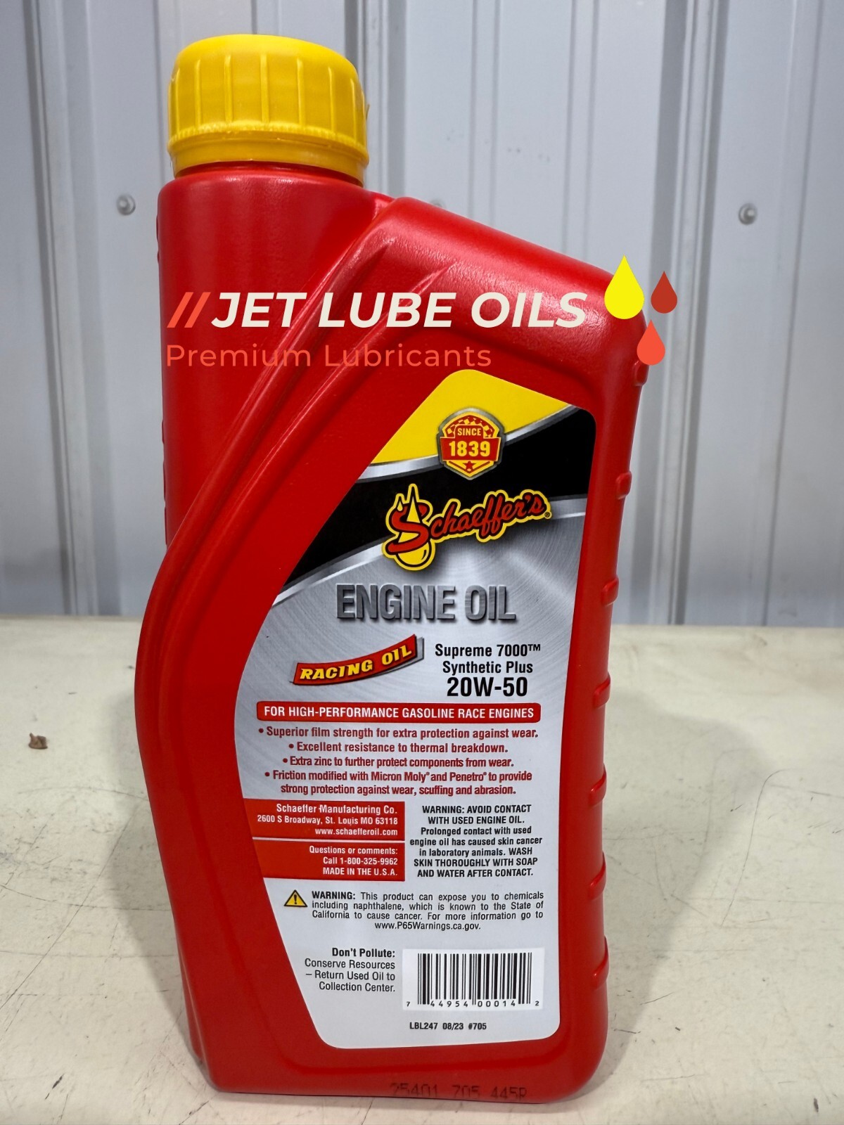 Schaeffer’s 705 20w-50 Supreme 7000 Synthetic Plus Racing Oil 12 Quarts