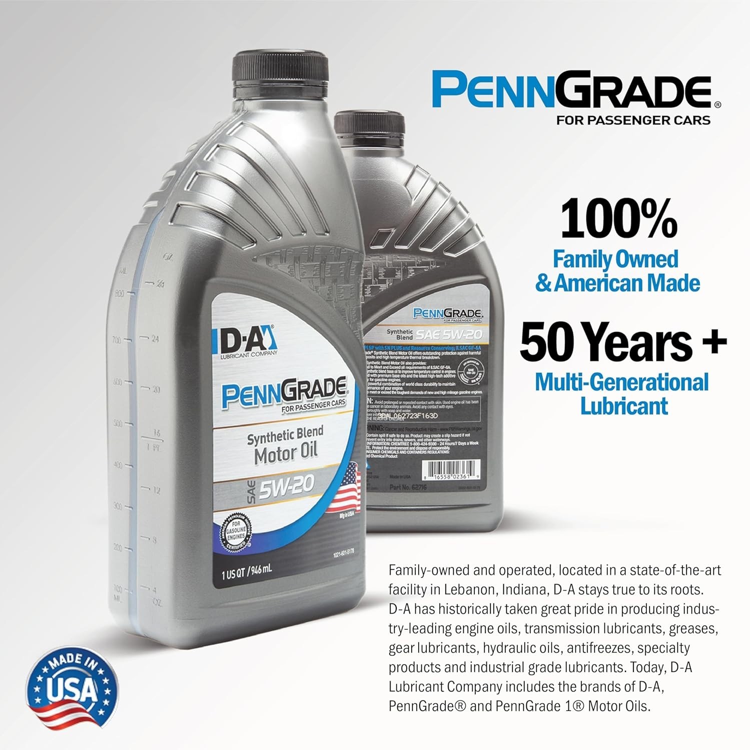 PENN GRADE 1 | 62715 | Synthetic Blend Oil SAE 5W-20 | 6 Gallon