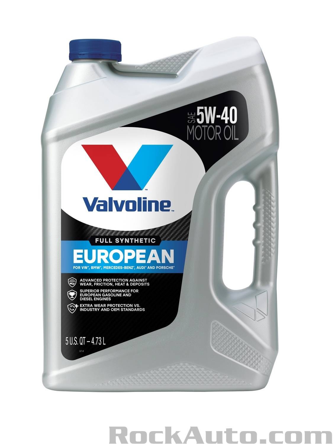 VALVOLINE 881166 European Vehicle Full Synthetic SAE 5W-40; Easy Pour 5 Quart In
