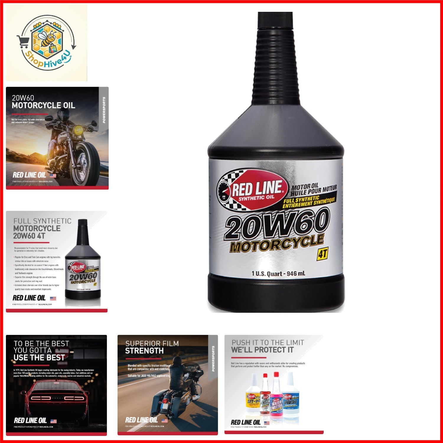 12604 20W60 Synthetic Motorcycle Motor Oil – 1 Quart