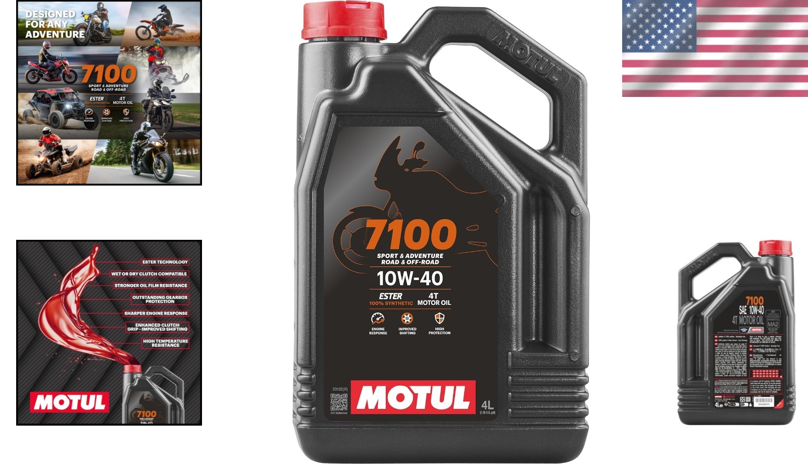 7100 4L 10W-40 Synthetic Motorcycle Oil – Ester Technology For Top Protection