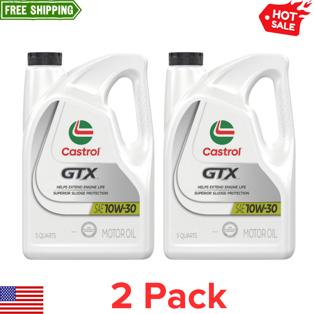 (2 pack) Castrol GTX 10W-30 Conventional Motor Oil, 5 Quarts