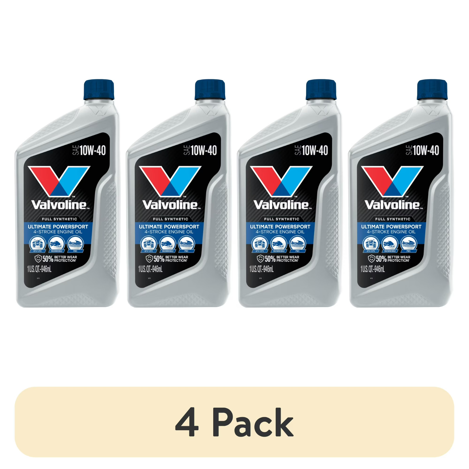 (4 pack) Valvoline PowerSport 10W40 Qt