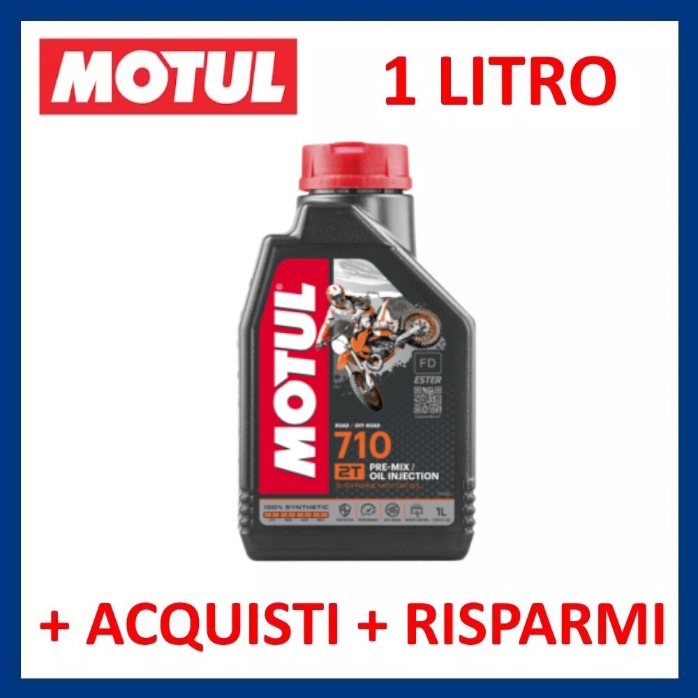 Motul 710 100 Synthetic JASO FD Motorcycle Scooter Quad 2 Stroke Blend Oil 1 Liter
