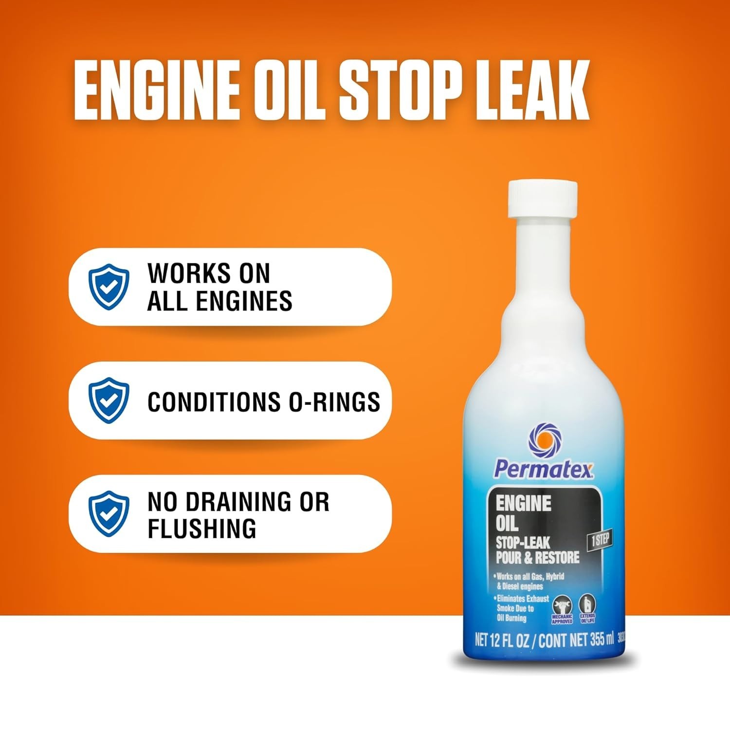 30302 Engine Oil Stop Leak – Long Lasting Protection for Your Engine, 12 fl oz