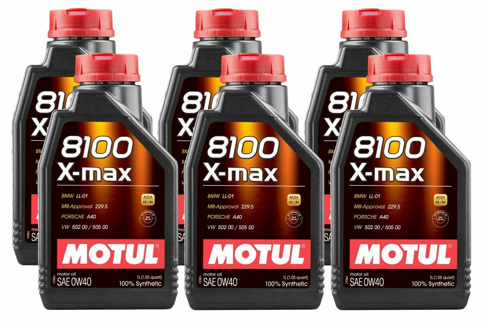 Motul 8100 X-MAX 0W40 – 6L – Fully Synthetic Engine Motor Oil (6 x 1L)