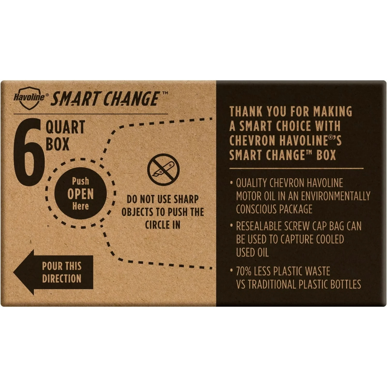 (2-Pack) Chevron Havoline Lifelong Synthetic Motor Oil 5W-20, 6 Quart Smart Chan