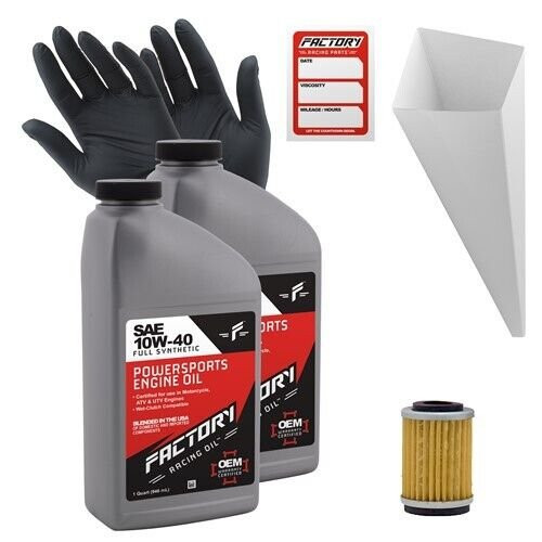 Factory Racing Parts SAE 10W-40 2qt Oil Change Kit Fits Yamaha YFB250, TT-R