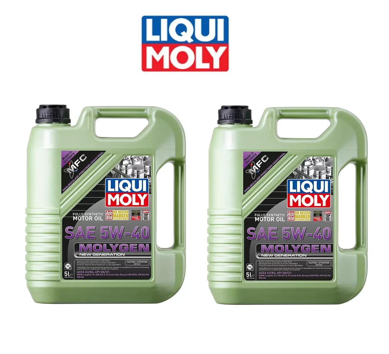 Liqui Moly MOLYGEN New Generation 5W-40 For VW BMW Porsche Audi 10 Liters