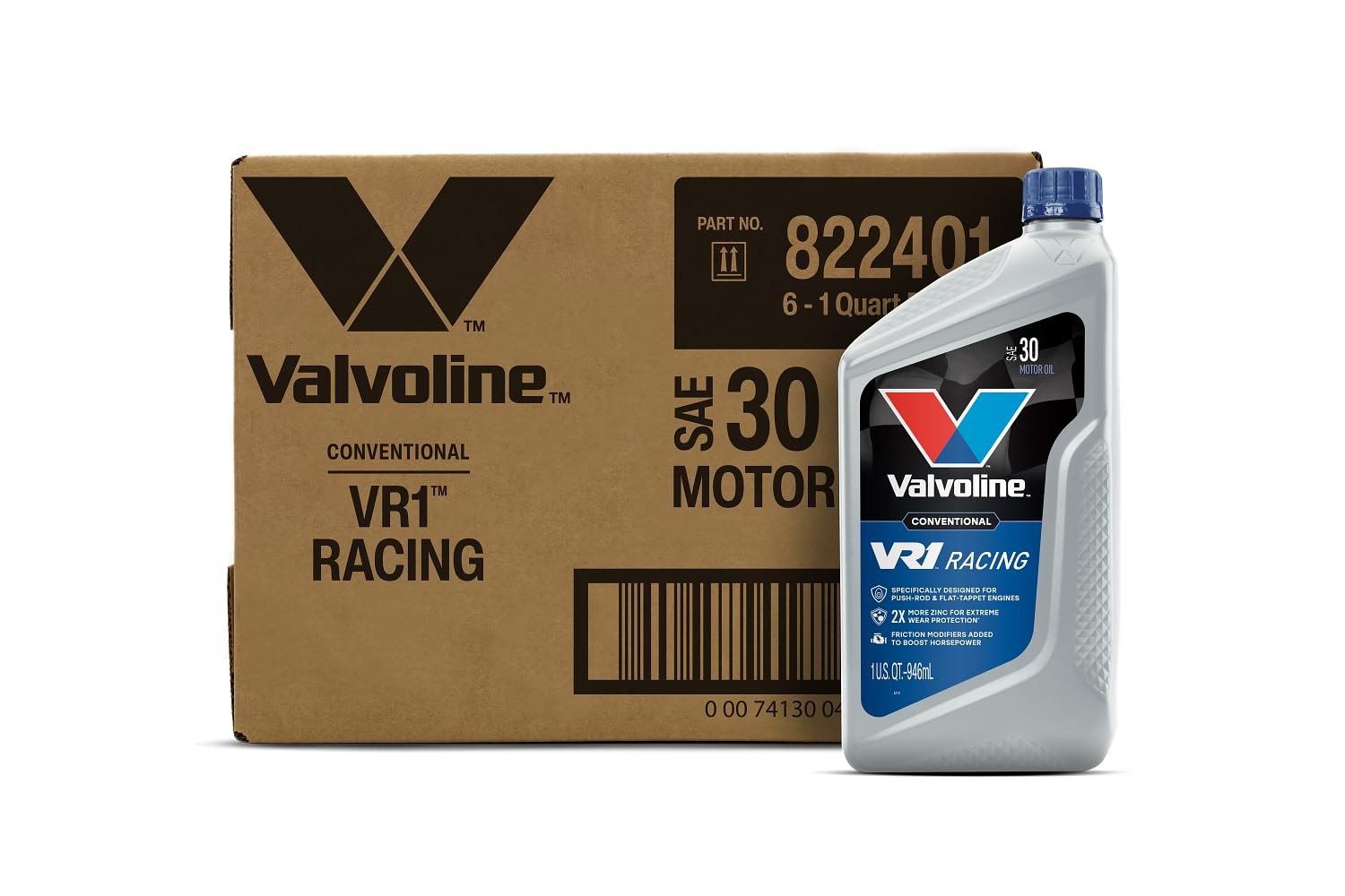 Valvoline VR1 Racing SAE 30 Motor Oil 1 QT, Case of 6