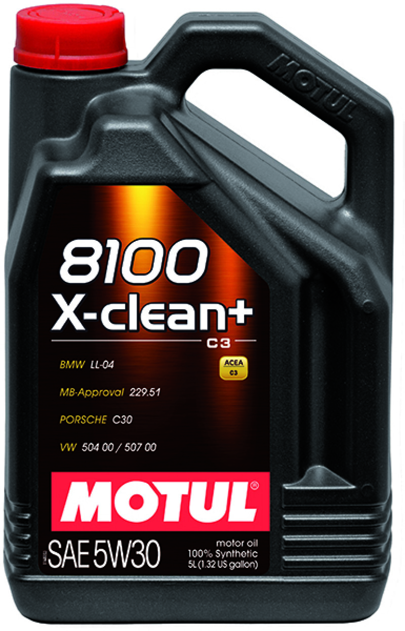Motul 5L Synthetic Engine Oil 8100 5W30 X-CLEAN Plus – Comes in Case of 4