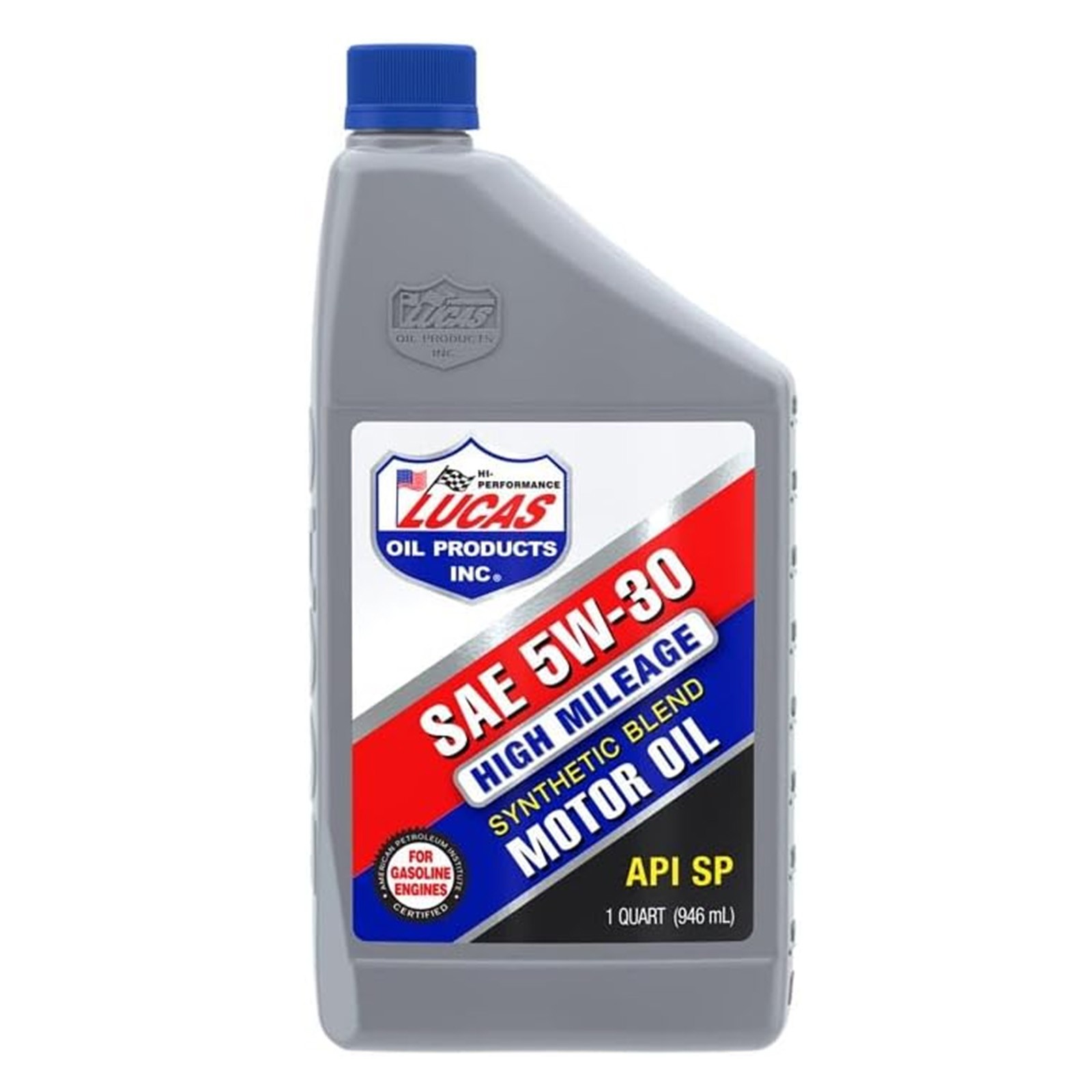 Lucas Oil SAE 5W-30 API SP High Mileage Synthetic Blend Engine Motor Oil 1 Quart