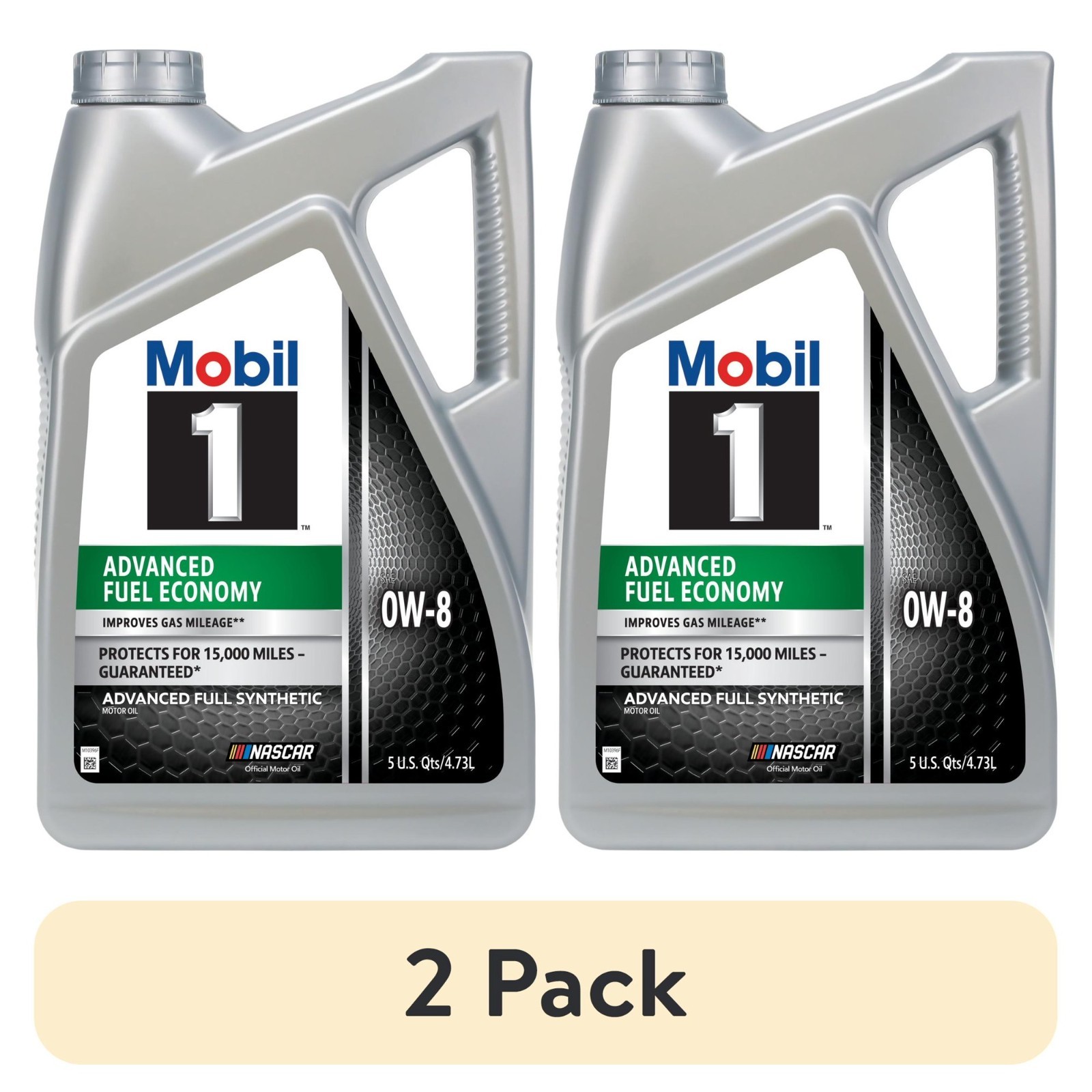 (2 pack) Mobil 1 Advanced Fuel Economy Full Synthetic Motor Oil 0W-8, 5 Quart
