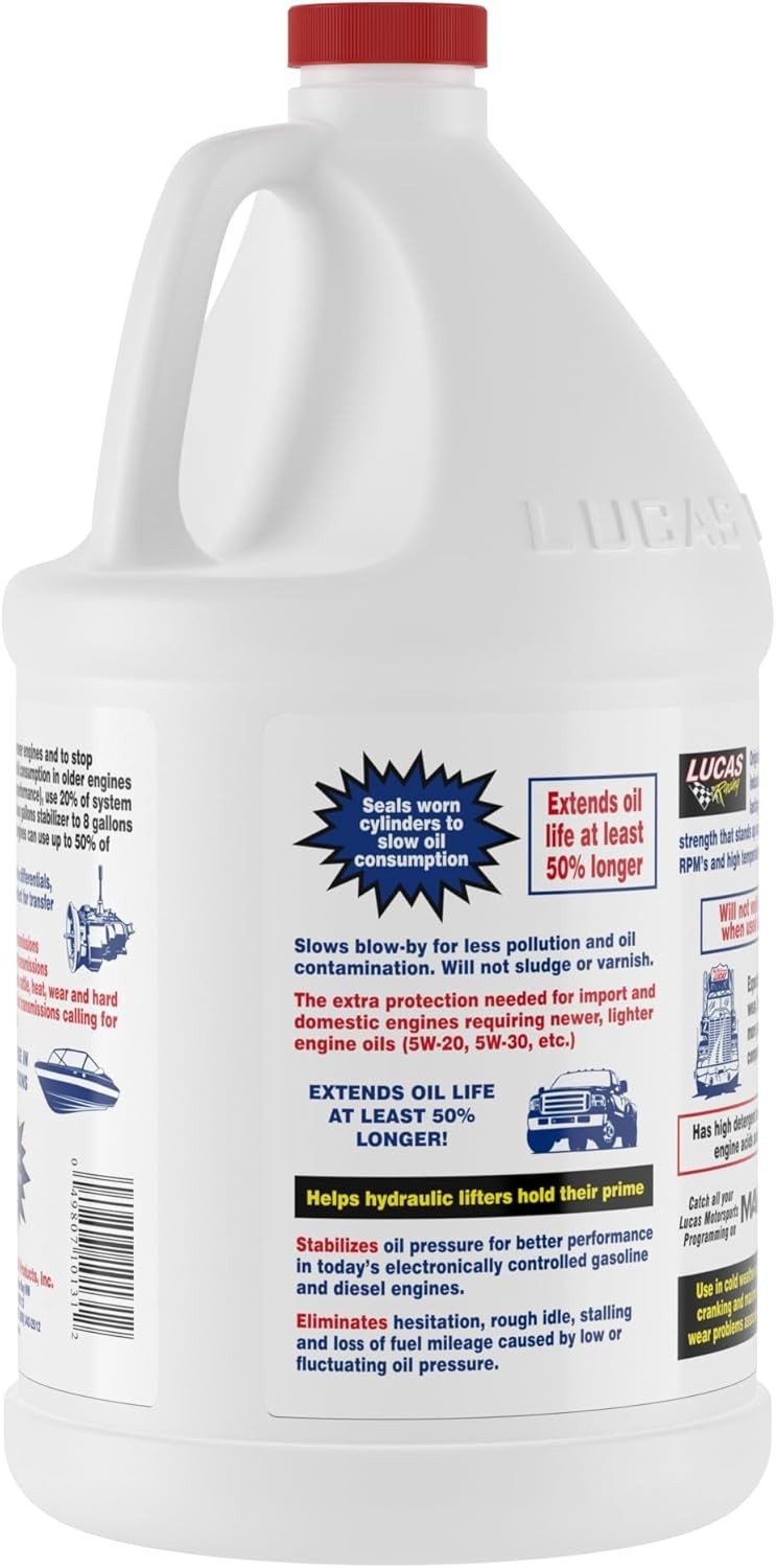 Pack of 4 Lucas Oil 10131 Pure Synthetic Oil Stabilizer – 1 Gallon