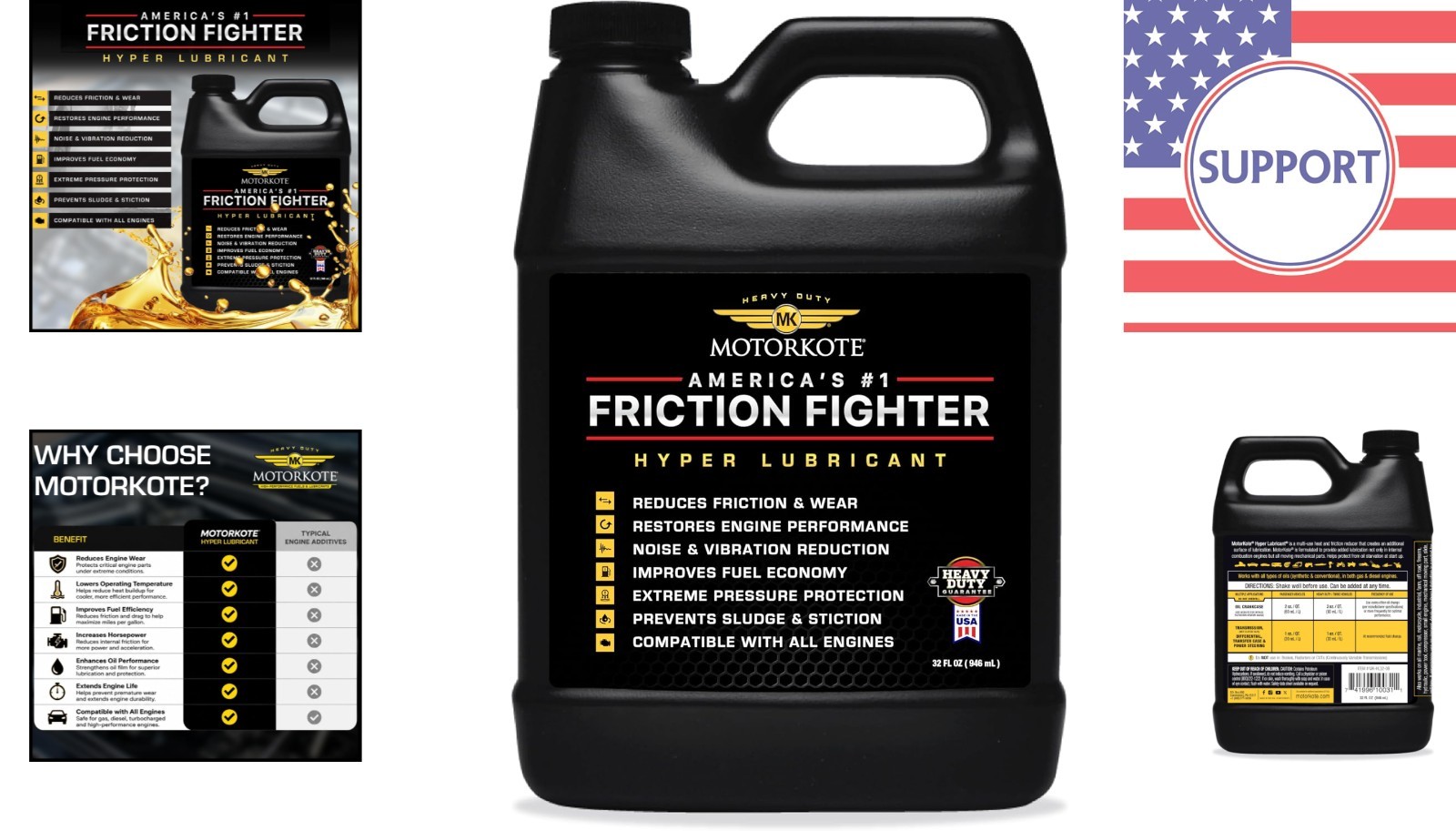 Motorkote Heavy-Duty Hyper Lubricant Engine Treatment 32oz – Ultimate Protection