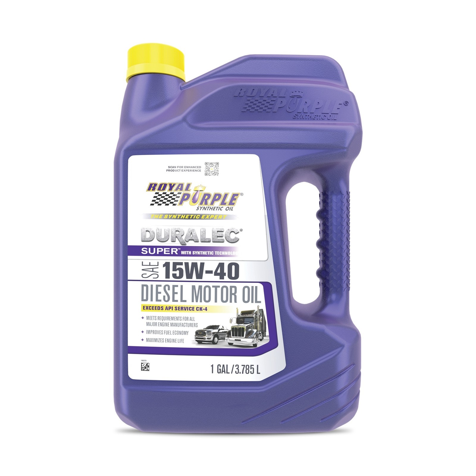 Royal Purple Duralec Super Diesel 15W-40 CK-4 Motor Oil – 1 Gallon – Case of 3