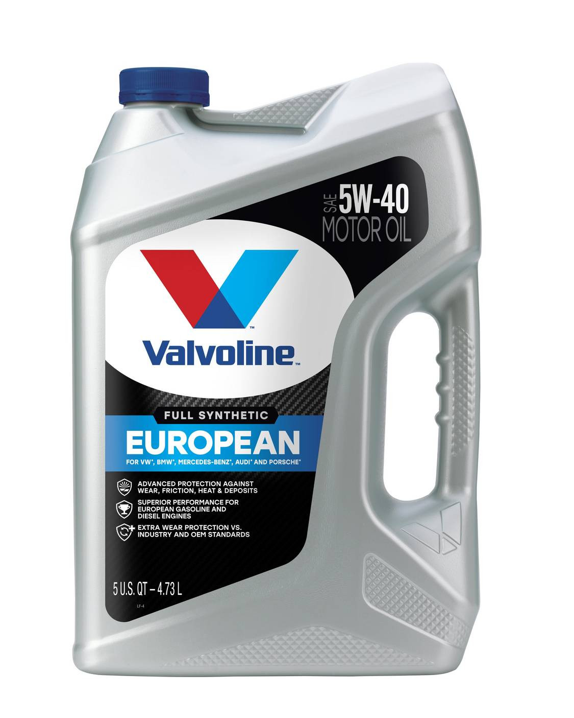 VALVOLINE 881166 European Vehicle Full Synthetic SAE 5W-40; Easy Pour 5 Quart