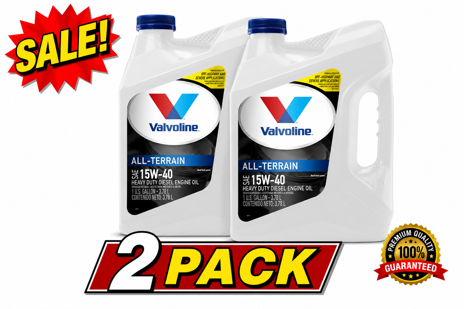 2 PACK- VALVOLINE 894015 All-Terrain Heavy Duty SAE 15W-40 DIESEL; 1 Gallon