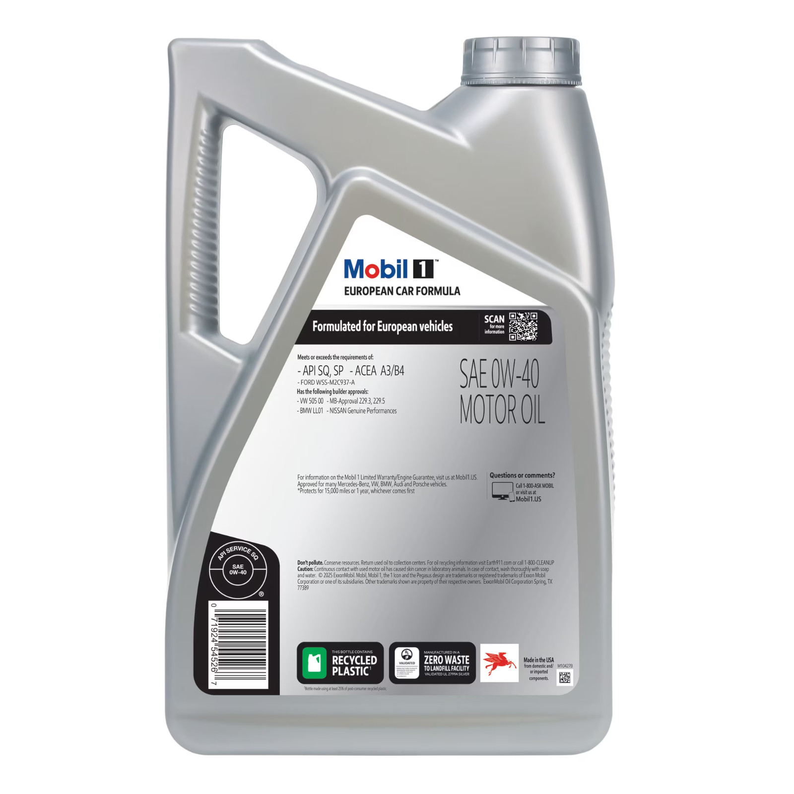 SALE- (2 pack) Mobil 1 European Car Formula Full Synthetic: 0W-40 Motor Oil