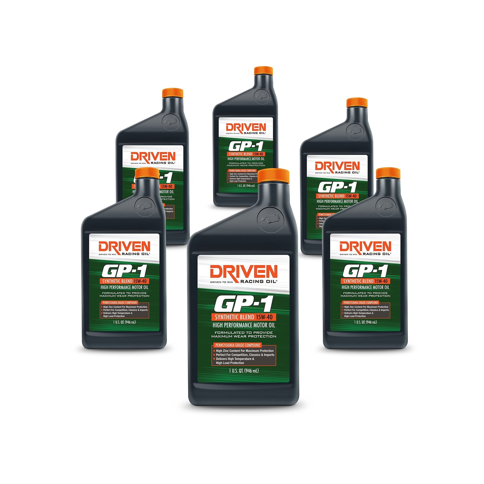 Driven Racing Oil GP-1 Synthetic Blend Motor Oil 15w-40 (6 Quart Bottles)
