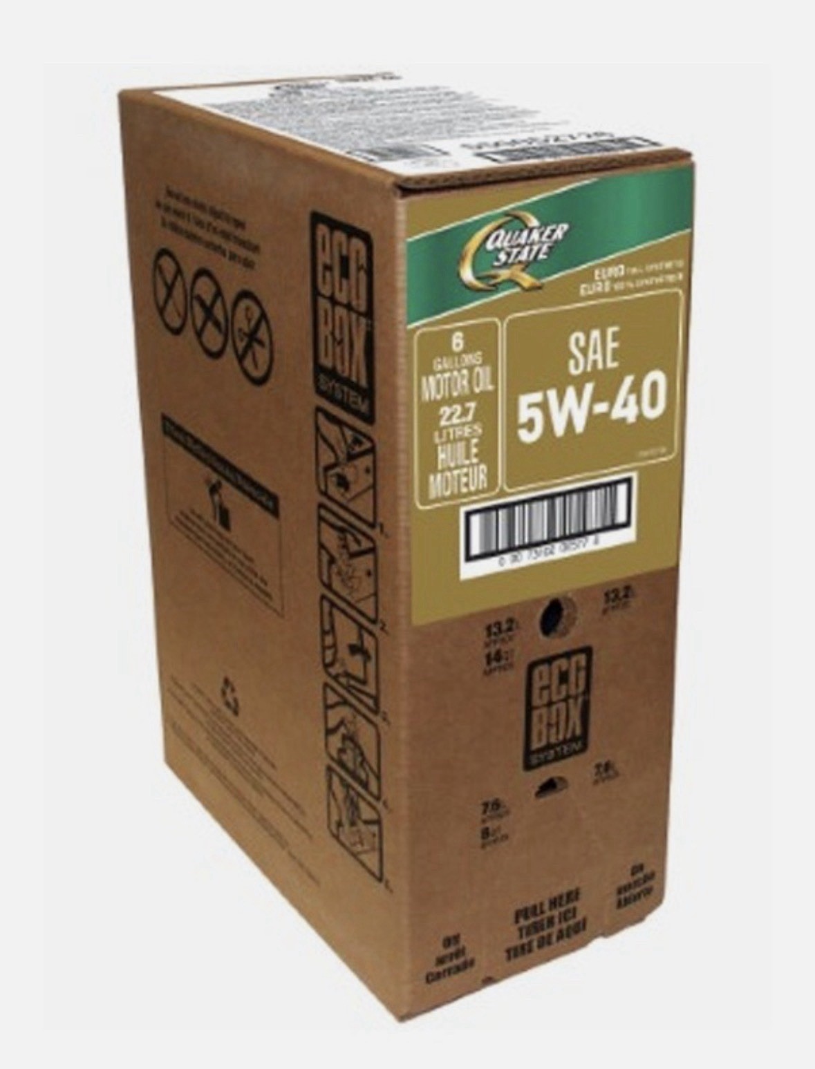 Quaker State Ult Dura Euro 5W-40 Full Synthetic Motor Oil, 1 – 6 Gallon Ecobox