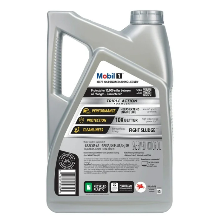Mobil 1 5W-30 Full Synthetic Motor Oil 5 Qt, Advanced Engine Protection