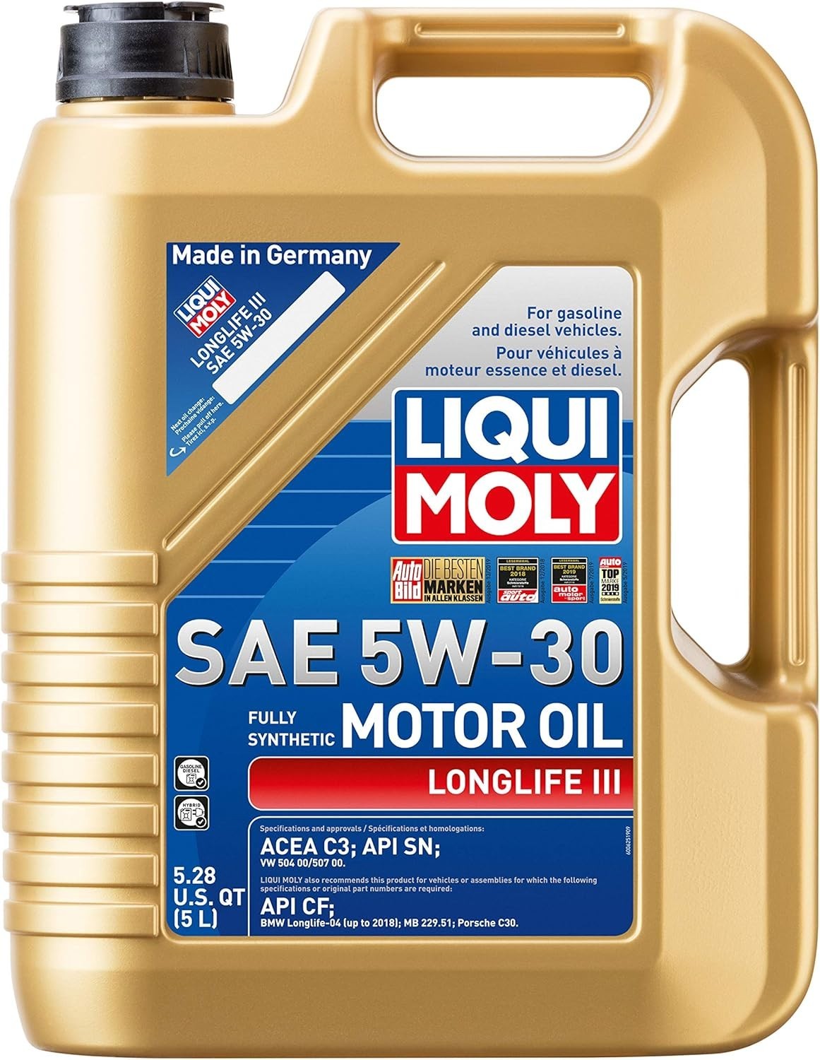 Liqui Moly 20222 Longlife III SAE 5W-30 Synthetic Motor Oil – 5 Liter