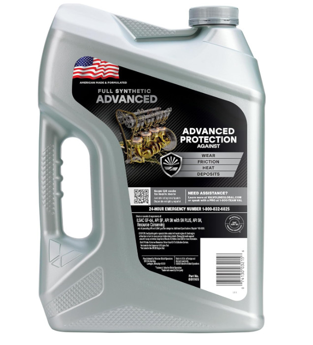 Valvoline Advanced Full Synthetic SAE 10W-30 Motor Oil 5 QT