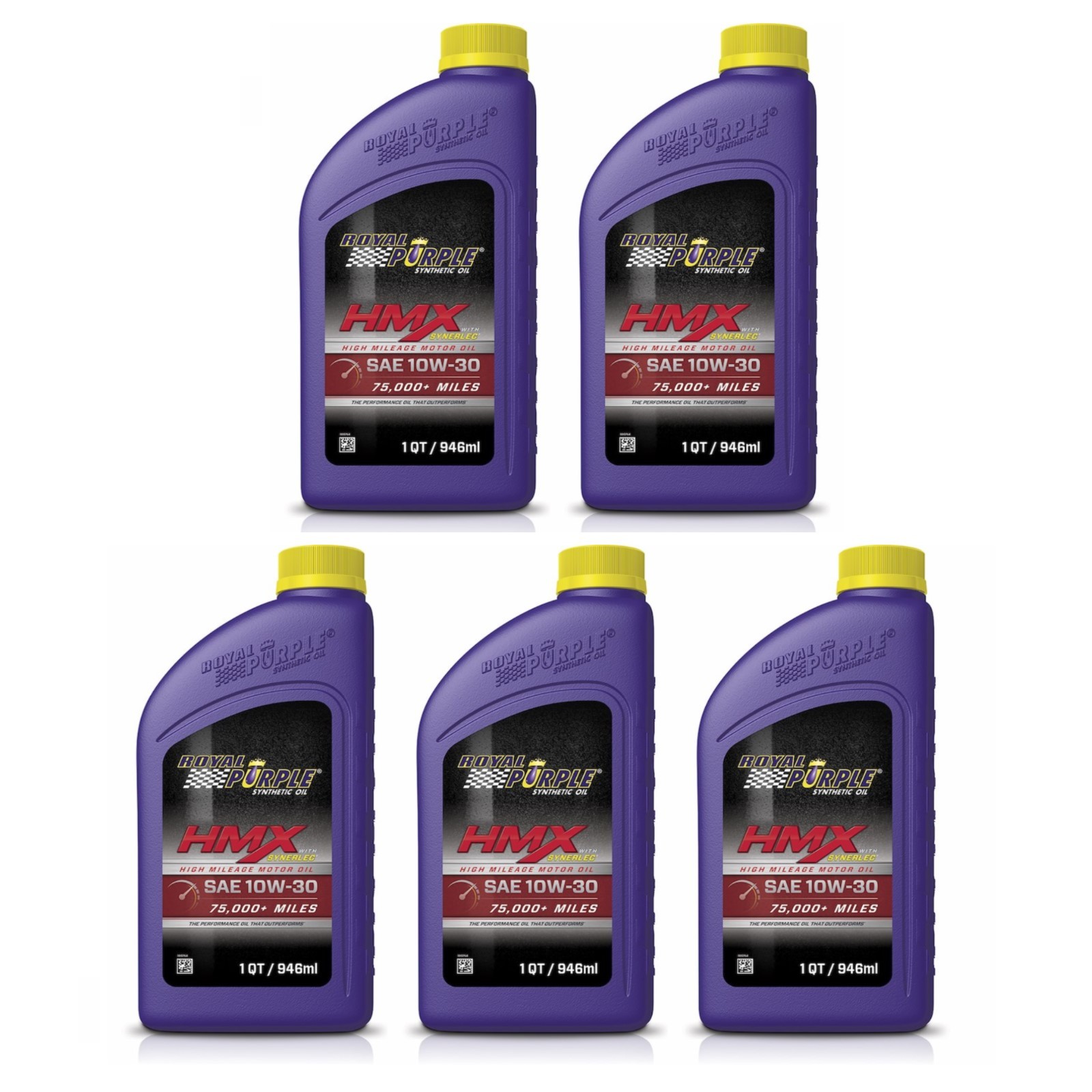 Royal Purple HMX SAE 10W-30 High Mileage Engine Motor Oil 1 Qt. Bottles Set of 5